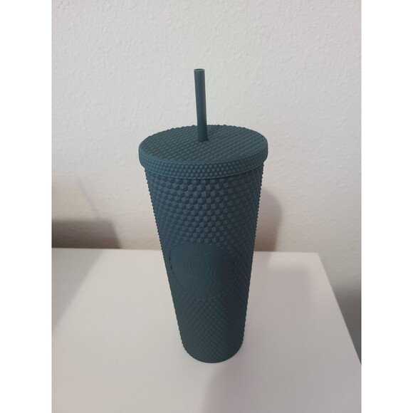 Starbucks 2022 Winter Dark Green Matte Studded Cold Cup 24oz Venti - Picture 6 of 8